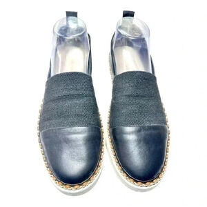 Via Spiga Women’s Ora Slip On Platform Sneakers BLK and White Size 8.5 Preowned